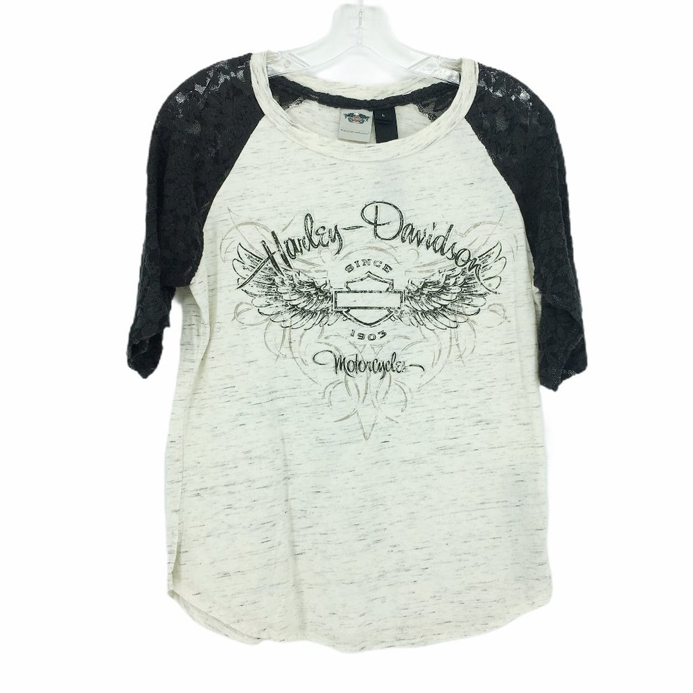 Harley-Davidson Women's 3/4 Lace Sleeves Size Larg